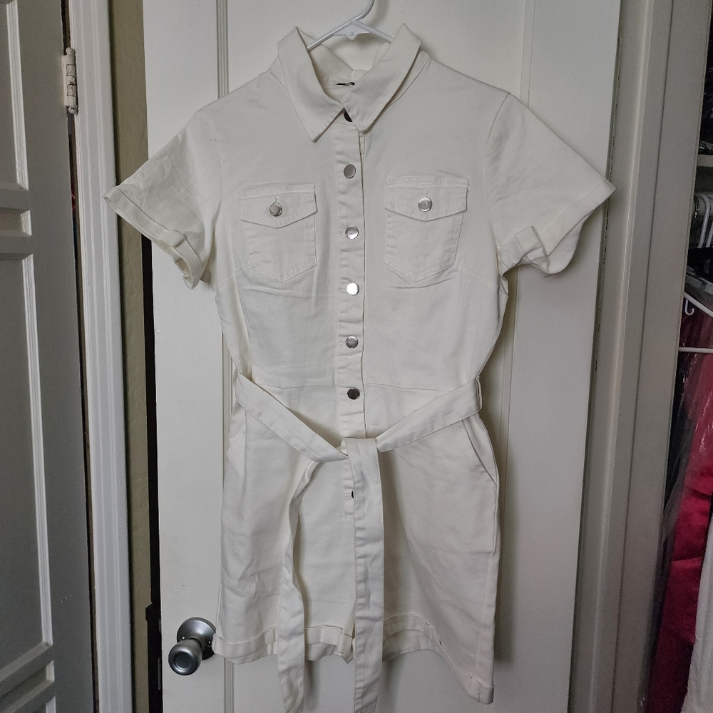 White Denim Romper